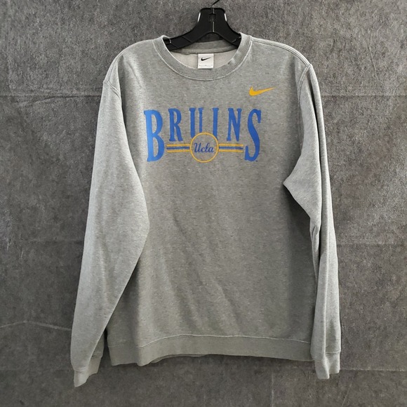 Nike UCLA Bruins Gray Crew Neck Sweatshirt Mens Large College Graphic Pullover - Picture 1 of 10